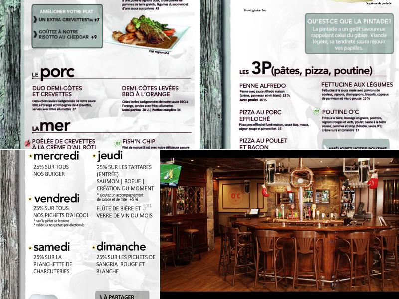 O'Connell - Pub Irlandais Menu