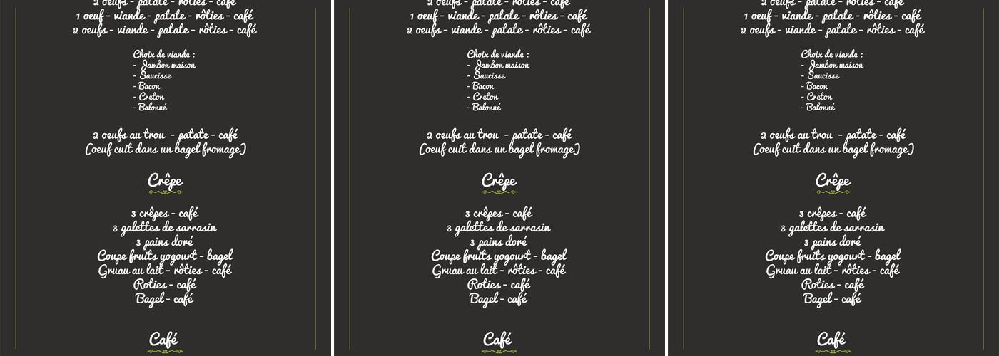 Citron Vert Café Resto Menu