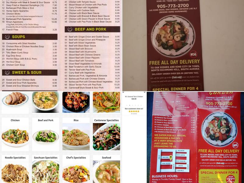 Ming's Garden Restaurant (Richmond Hill) Menu