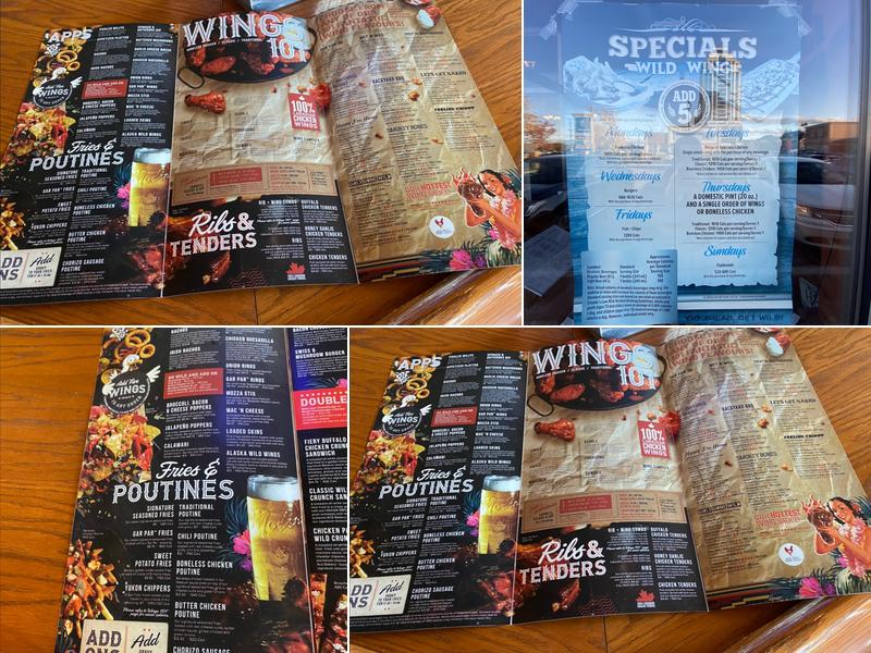 Wild Wing Menu