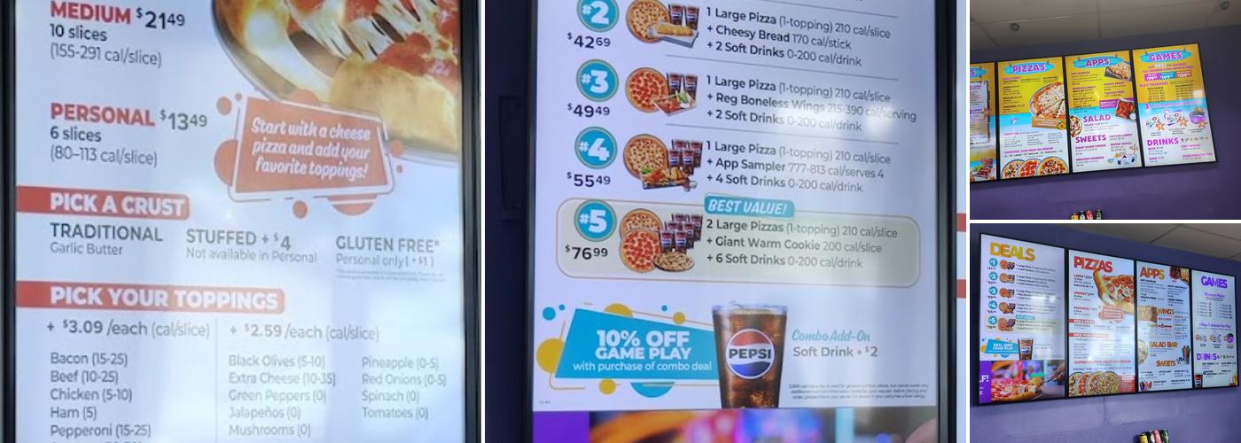 Chuck E. Cheese Menu