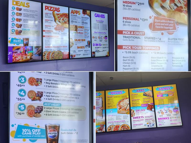 Chuck E. Cheese Menu