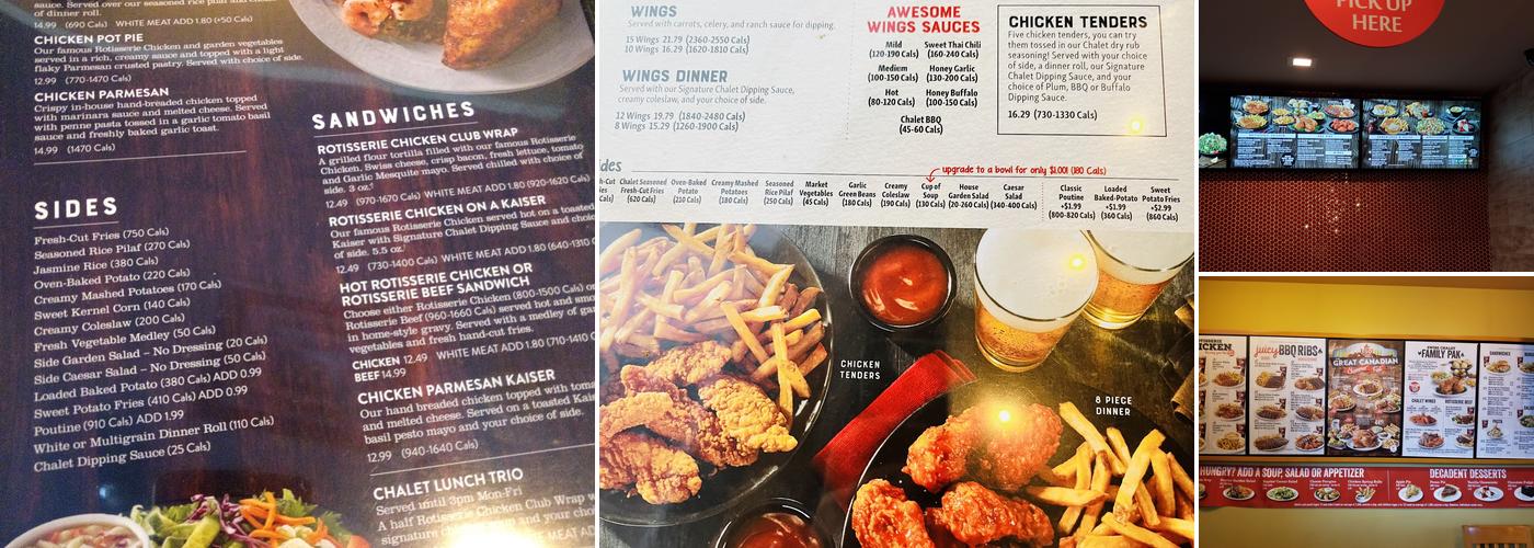 Swiss Chalet Menu