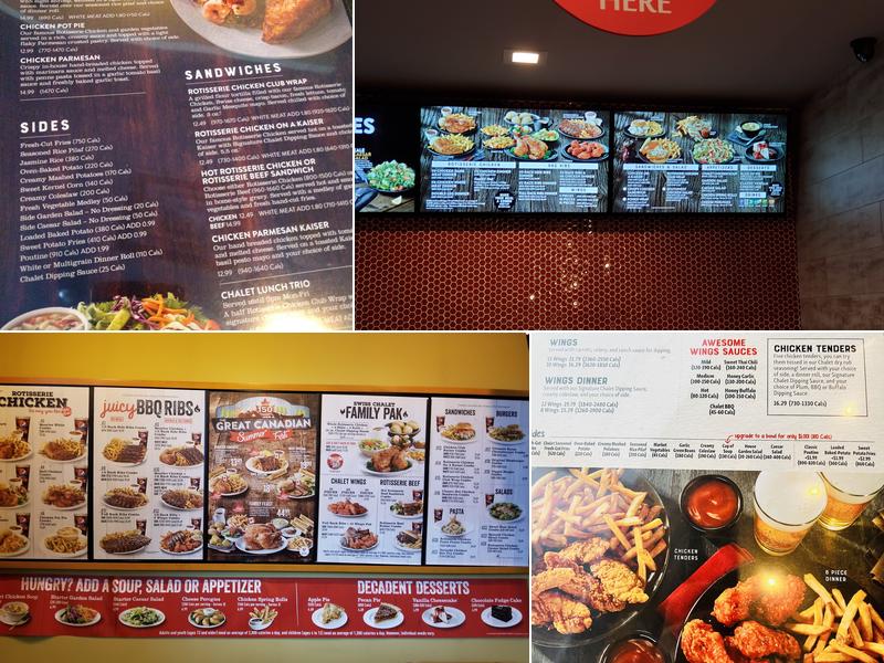 Swiss Chalet Menu
