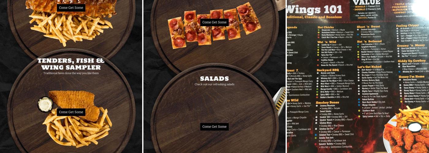 Wild Wing Menu