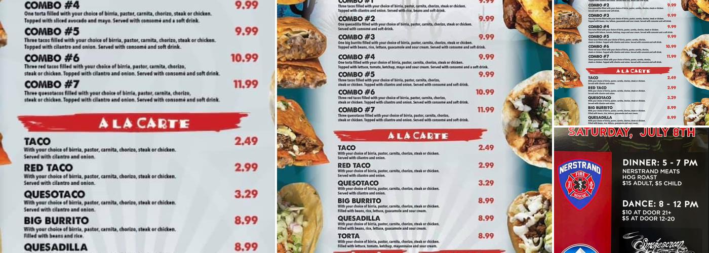 Tacos express Menu