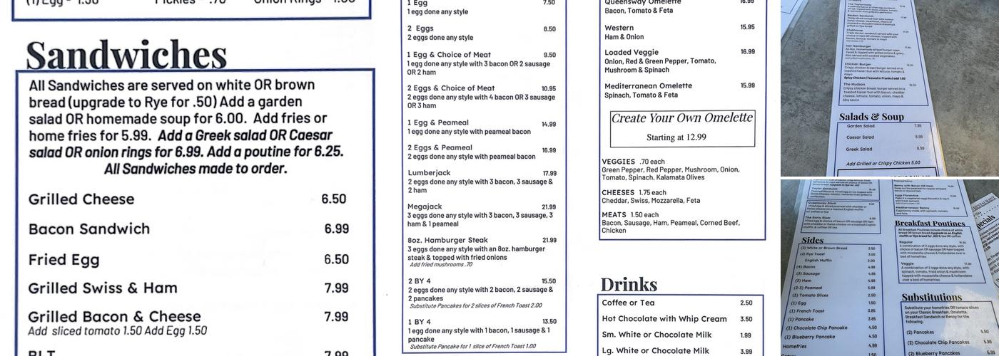 Queensway Restaurant Menu