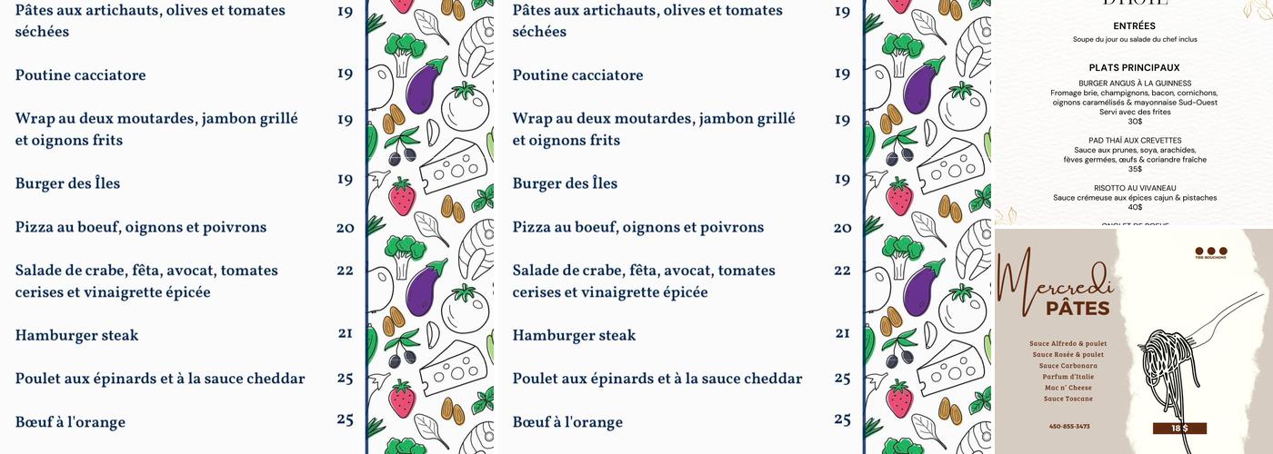 Resto-Bar Les Tire-Bouchons Menu