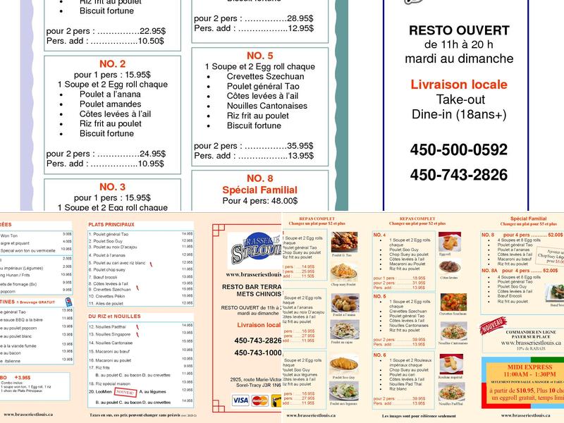 Brasserie St-Louis Menu