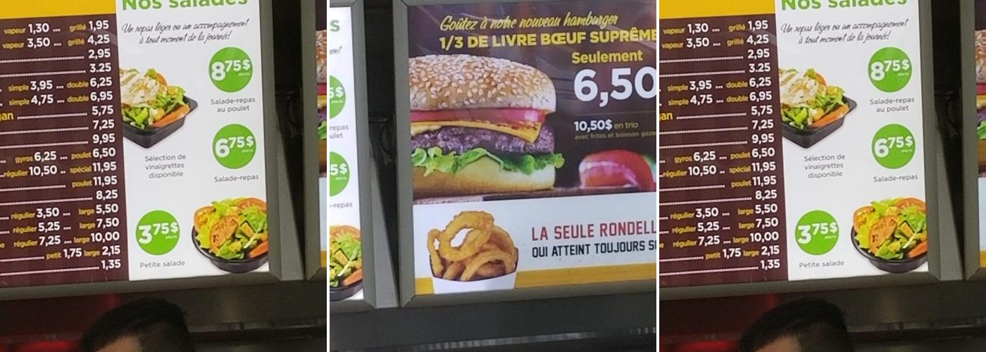 Le Petit Québec Menu