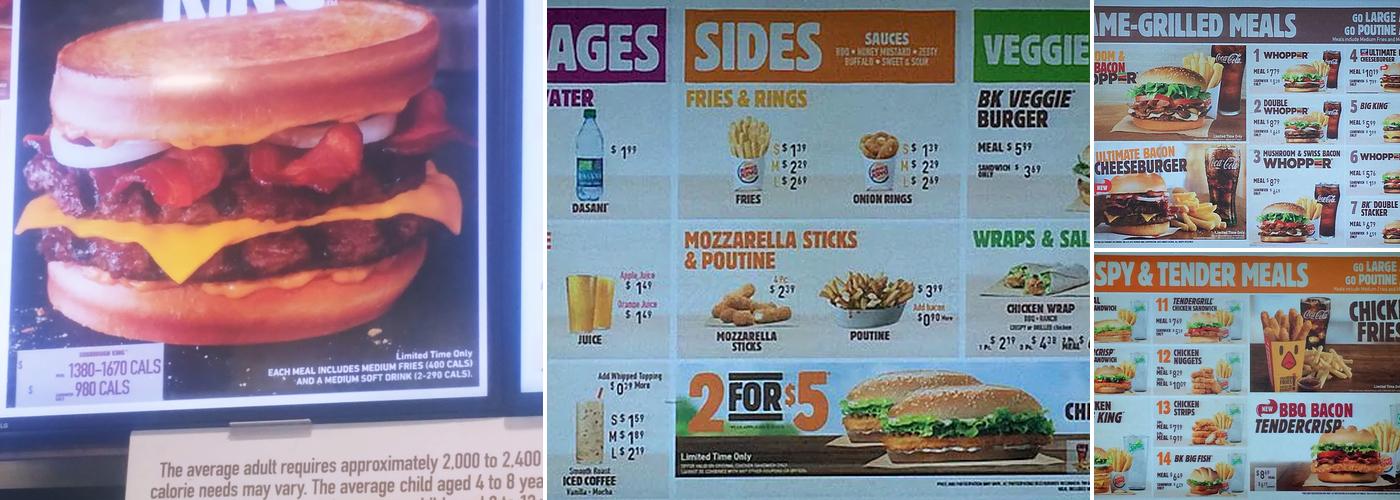 Burger King Menu