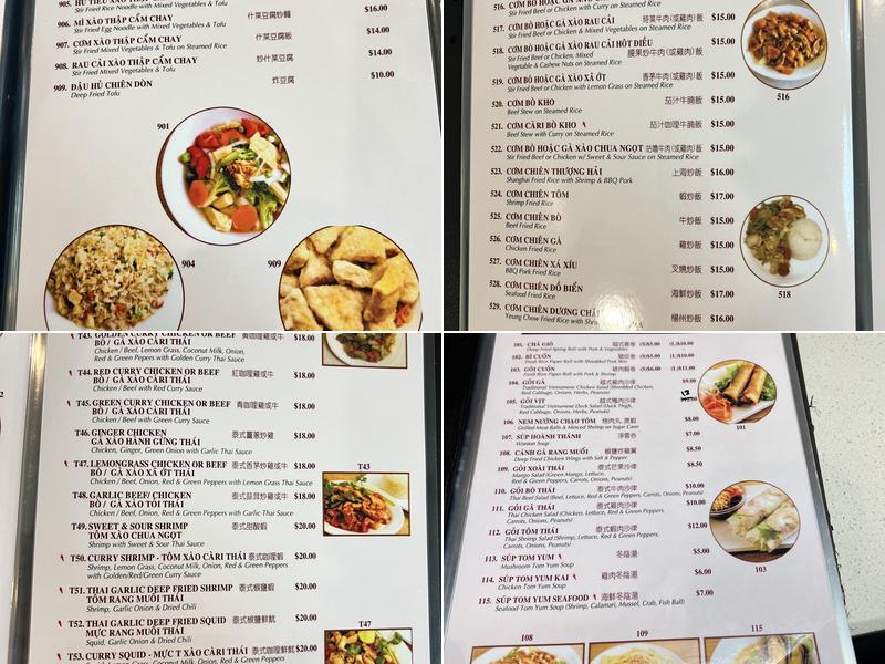 Pho Mi Viet Thai Menu