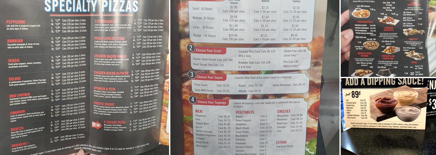 Domino's Pizza Menu