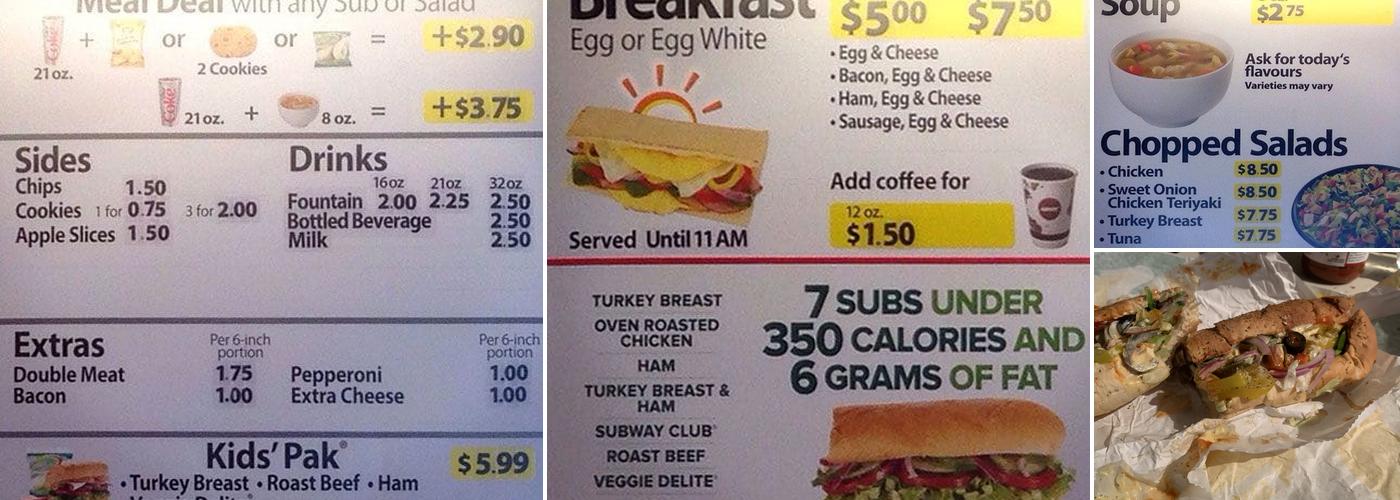 Subway Menu