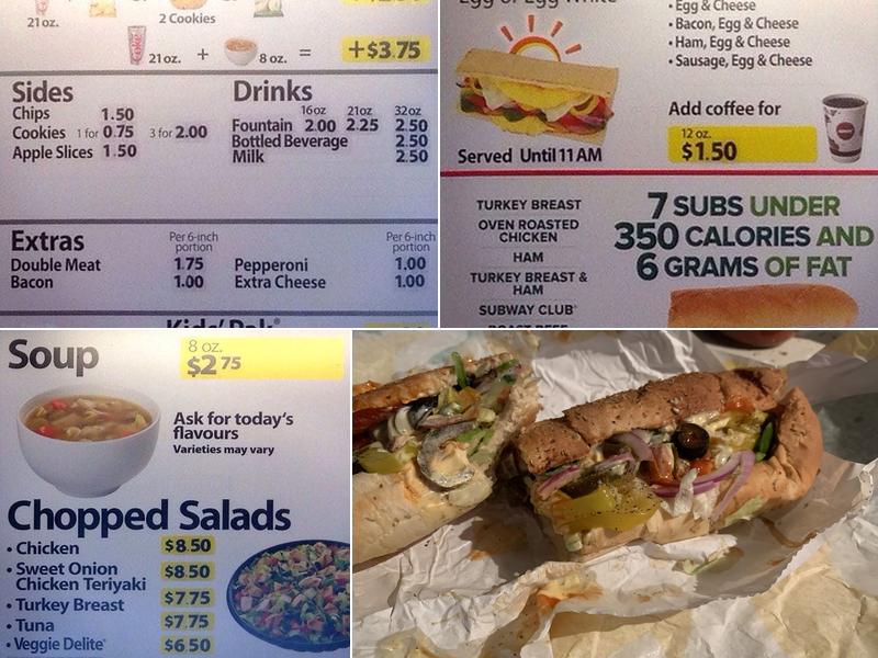 Subway Menu