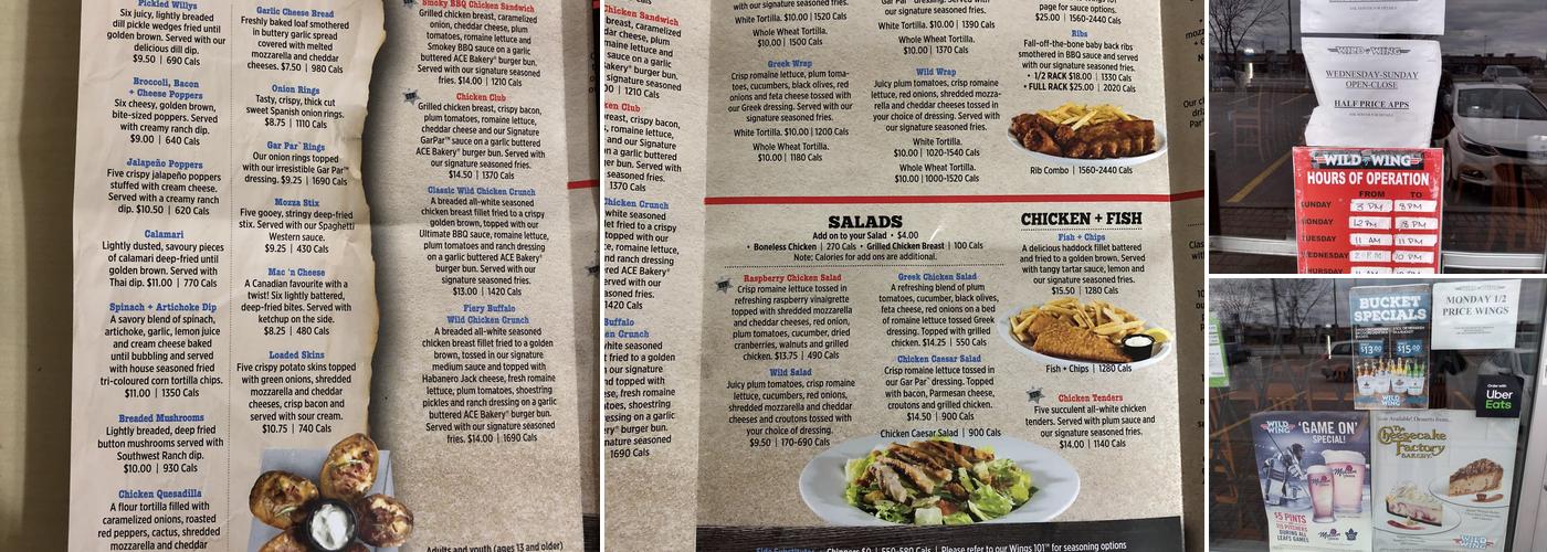 Wild Wing Menu