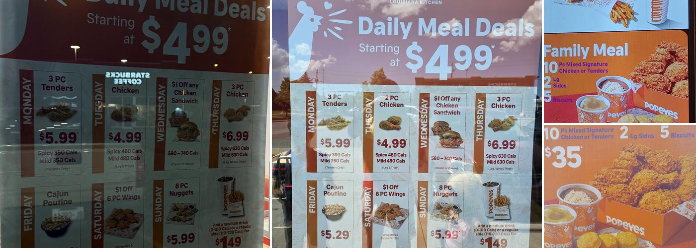 Popeyes Louisiana Kitchen Menu