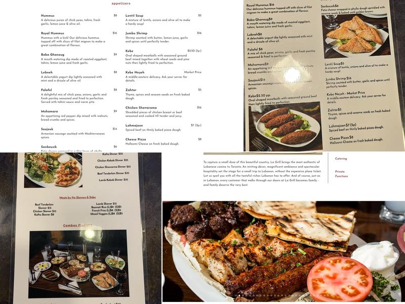 La Grill Menu