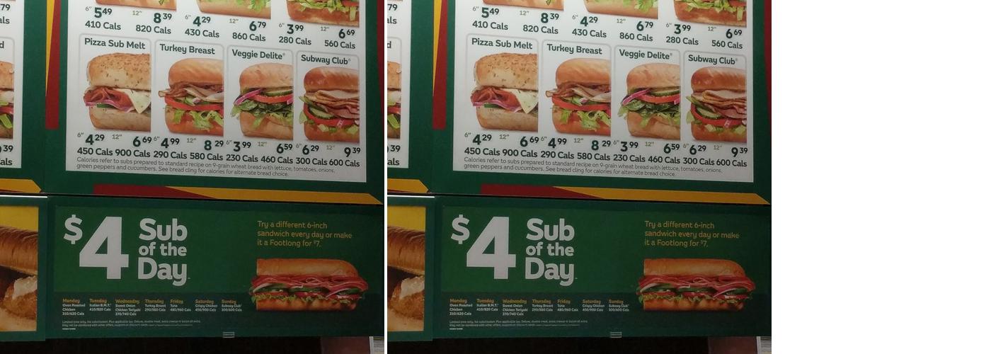 Subway Menu
