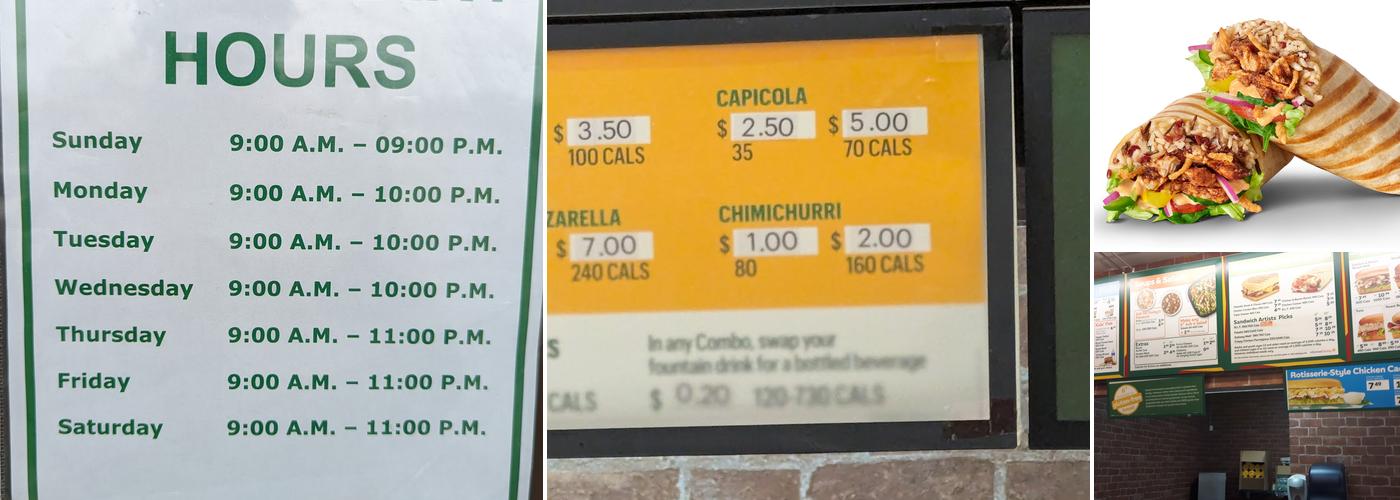 Subway Menu