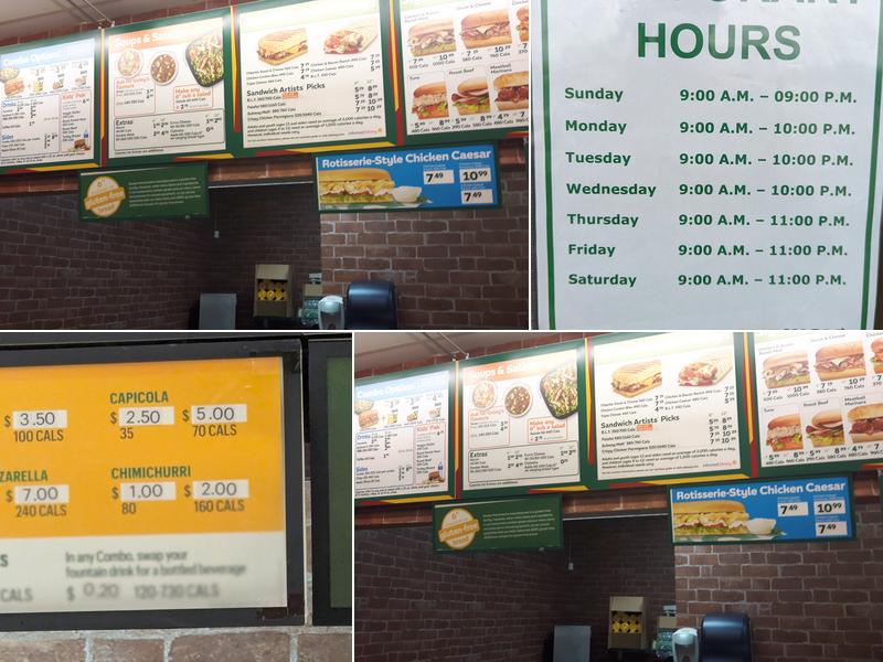 Subway Menu