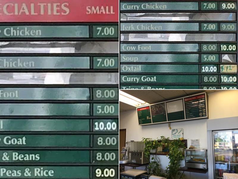 Caribbean Splash Menu