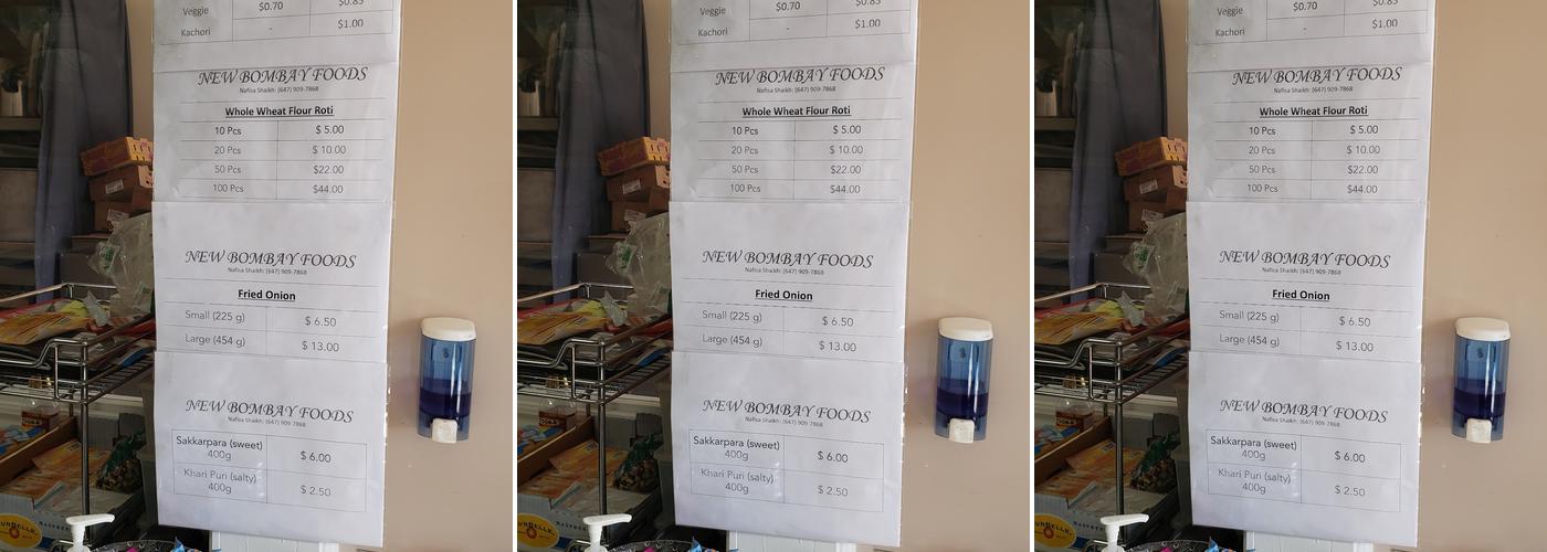 NEW BOMBAY FOODS Menu