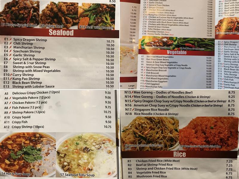 Spicy Dragon Restaurant Menu
