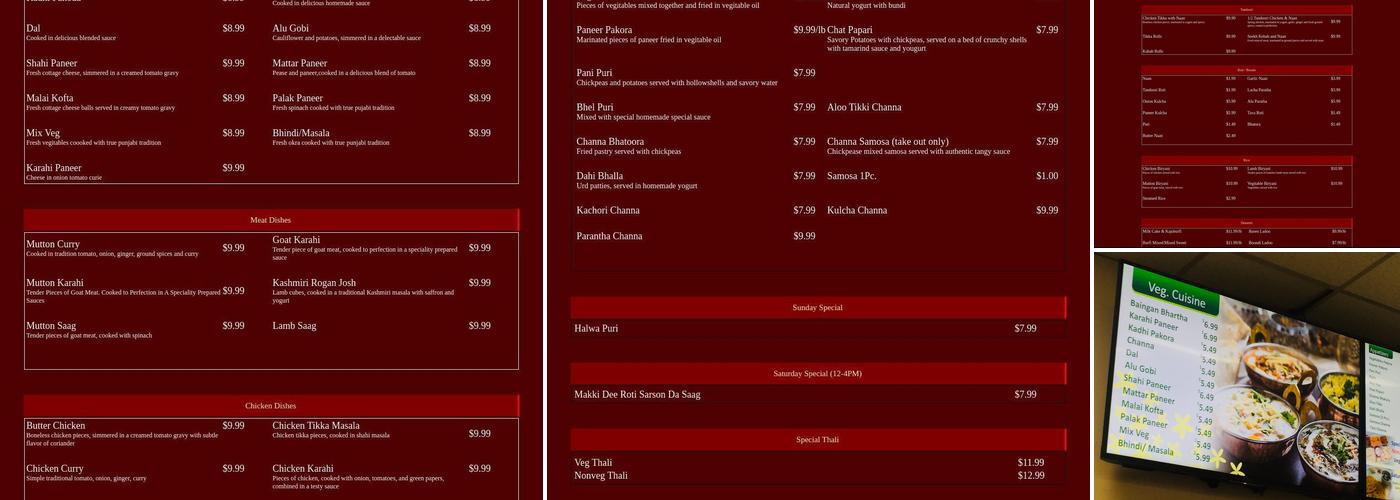 Mistaan Catering and Sweets Inc. Menu