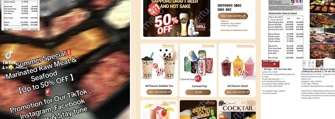 Korean Grill House Menu