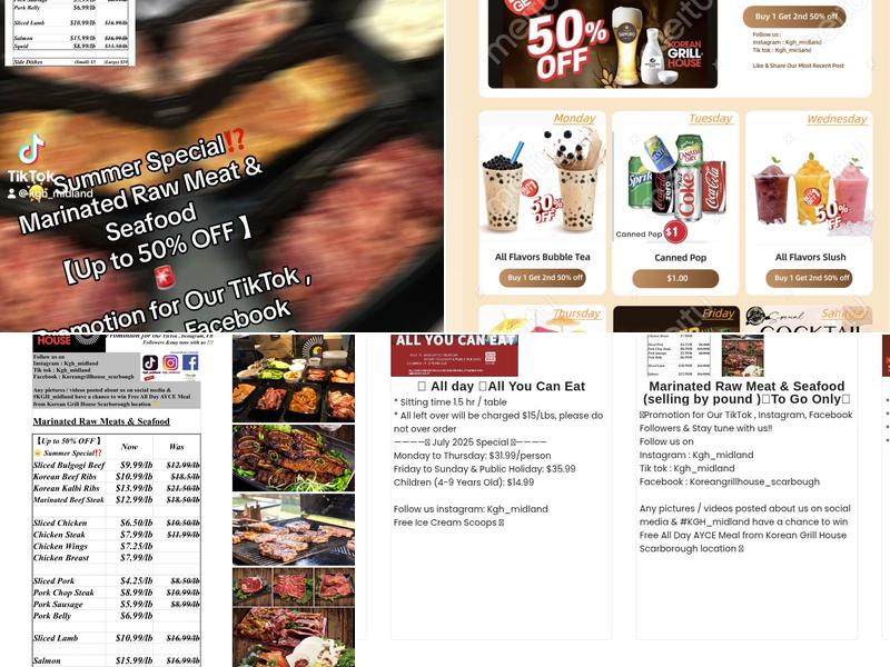 Korean Grill House Menu