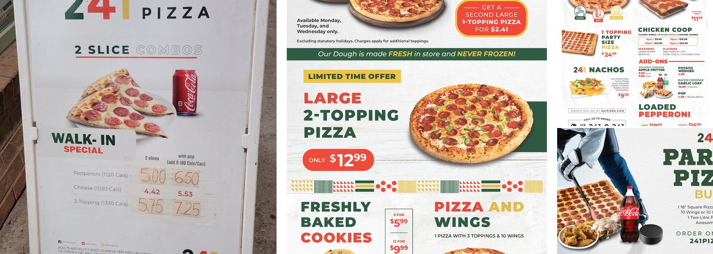 241 Pizza Menu