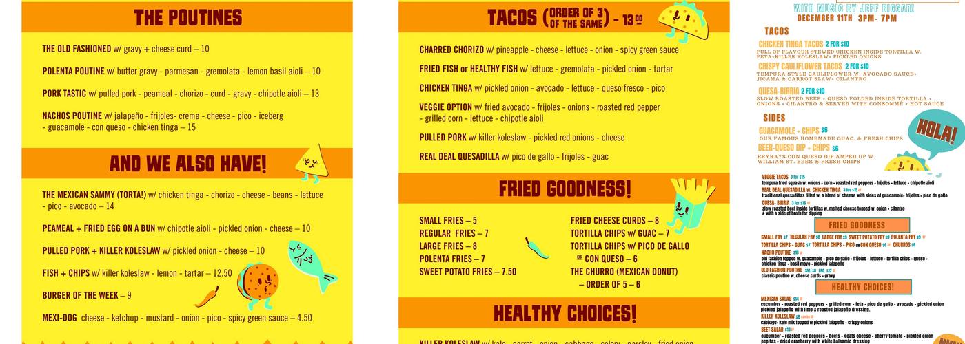 Rey Ray's Menu