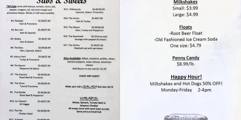 Jersey's Subs And Sweets Menu