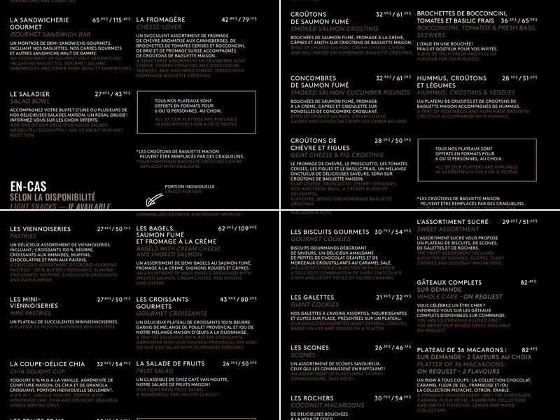 Café Van Houtte Menu