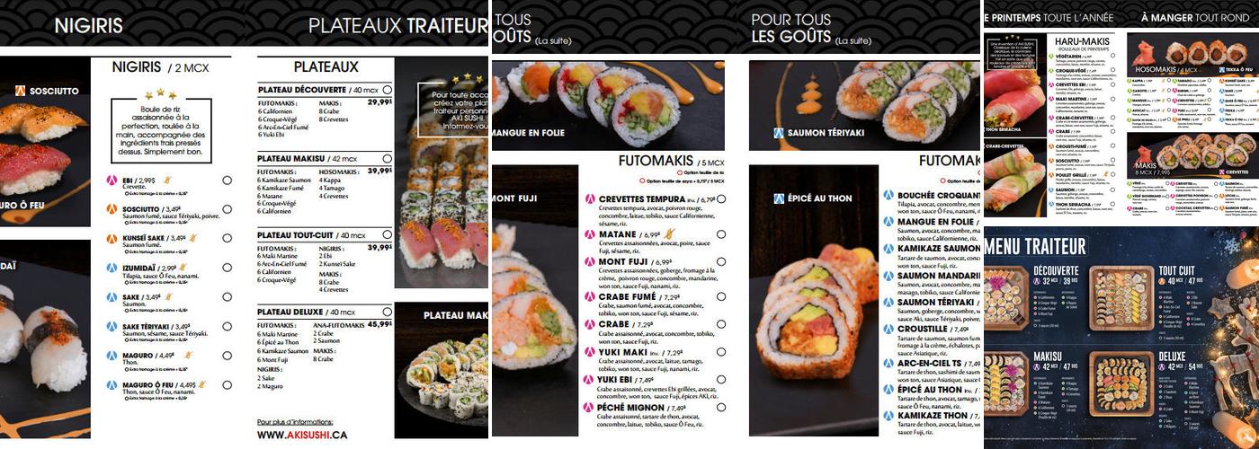 Aki Sushi Menu