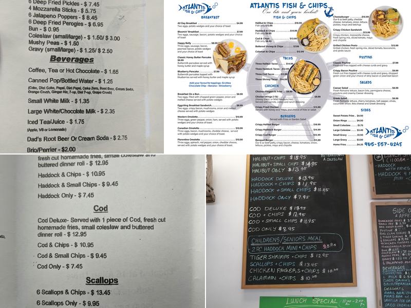 Atlantis Fish & Chip Menu