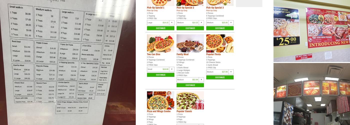 Popular Pizza Menu