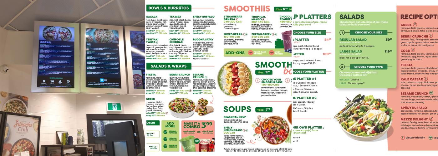 Freshii Menu