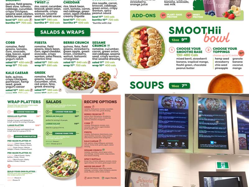 Freshii Menu