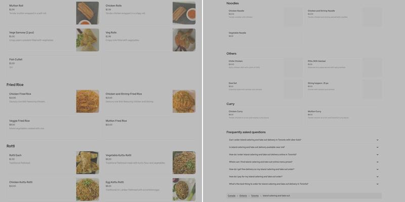 Island catering Menu