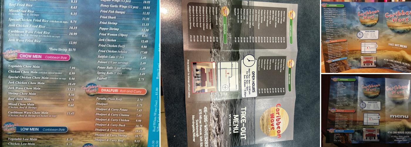 Caribbean Wave Menu