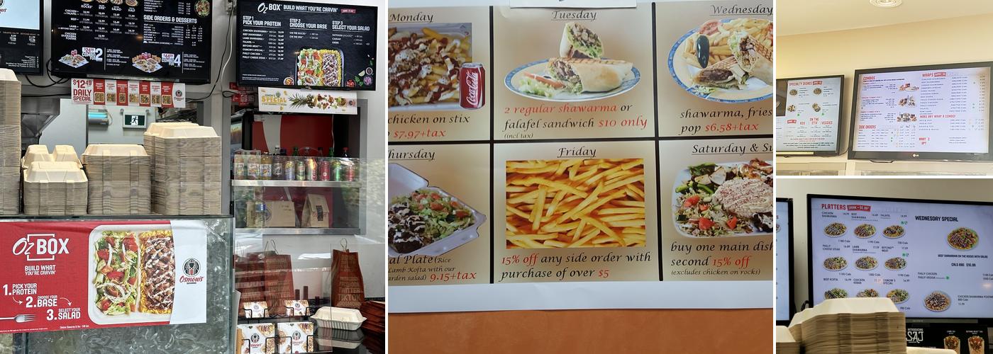 Osmow's Shawarma Menu