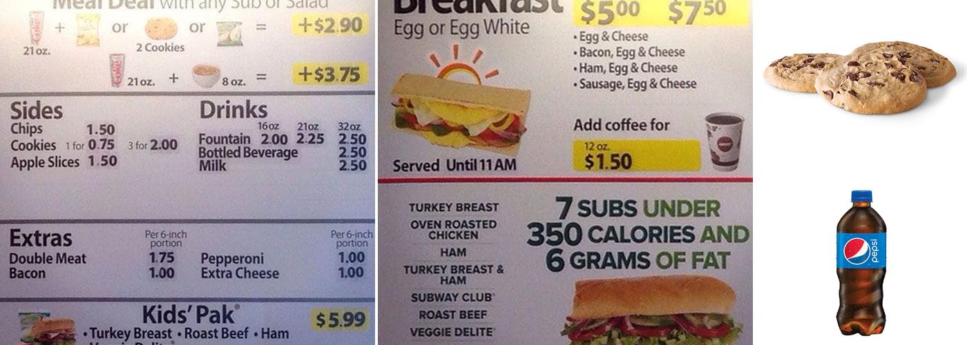 Subway Menu