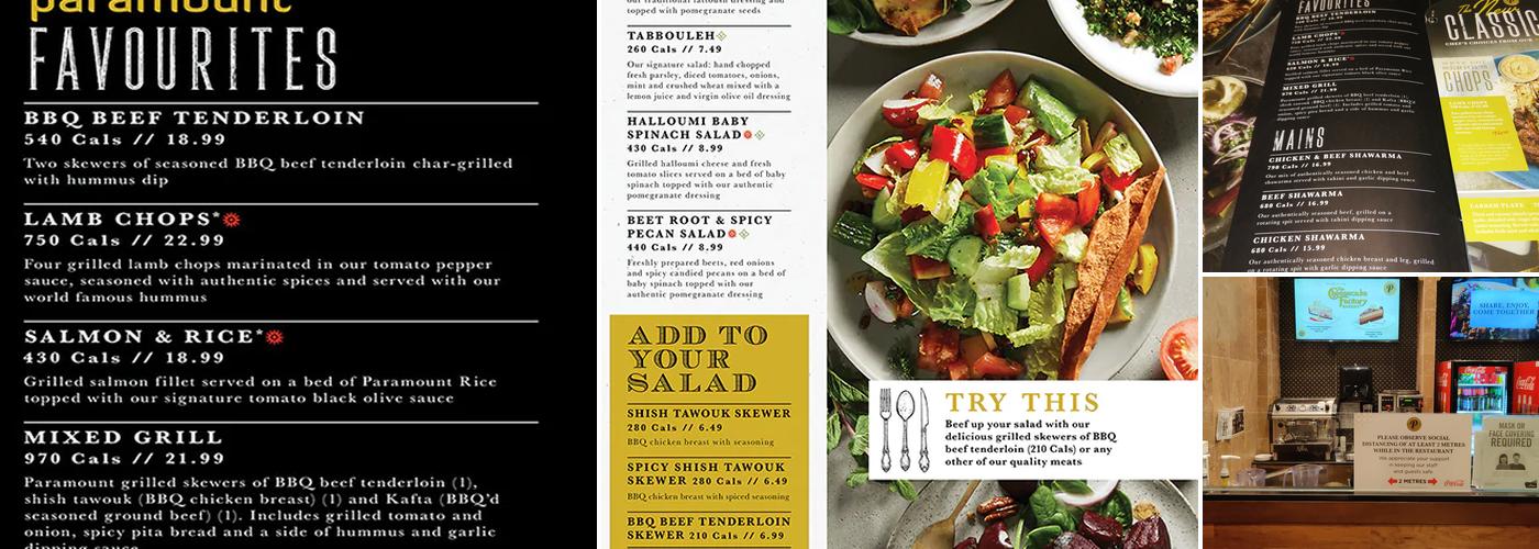 Paramount Middle Eastern Kitchen Menu
