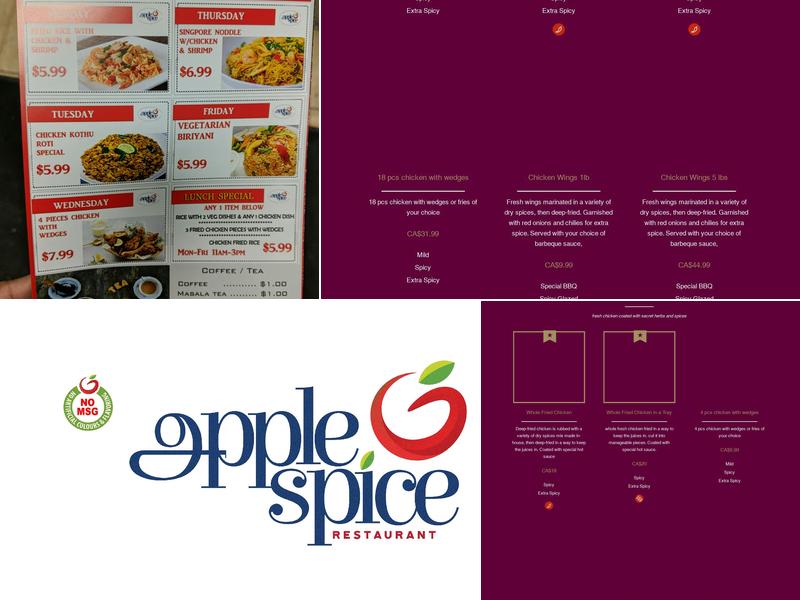 Applespice Restaurant Menu
