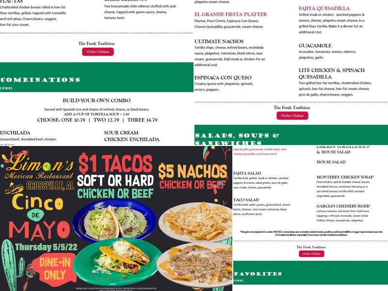 Garcia's Mexican Restaurant Menu