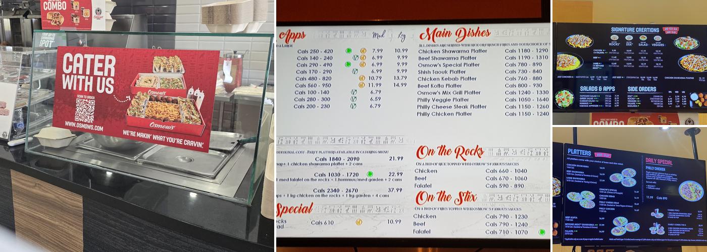 Osmow's Shawarma Menu