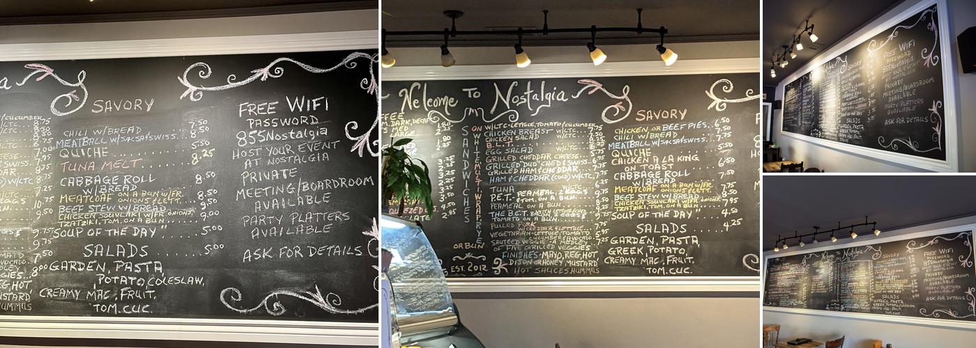 Nostalgia Coffee Company Menu