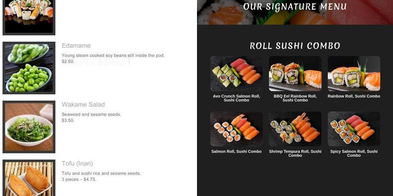 Mac's Sushi Menu